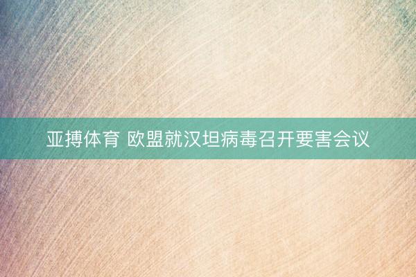 亚搏体育 欧盟就汉坦病毒召开要害会议