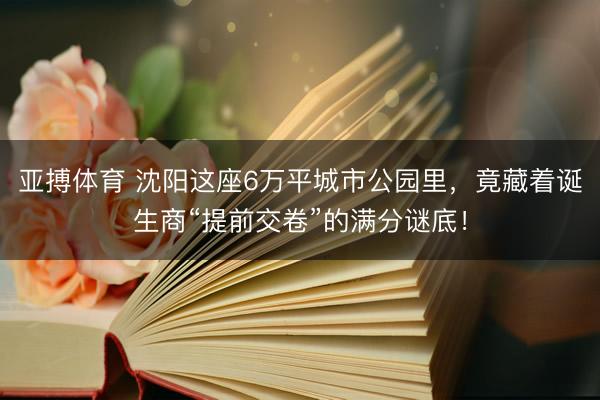 亚搏体育 沈阳这座6万平城市公园里，竟藏着诞生商“提前交卷”的满分谜底！