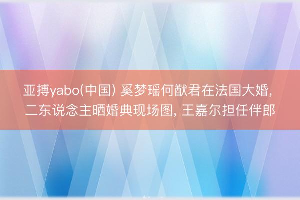 亚搏yabo(中国) 奚梦瑶何猷君在法国大婚， 二东说念主晒婚典现场图， 王嘉尔担任伴郎