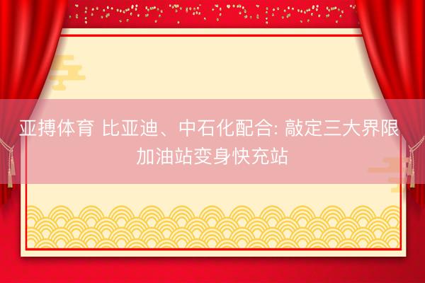 亚搏体育 比亚迪、中石化配合: 敲定三大界限 加油站变身快充站