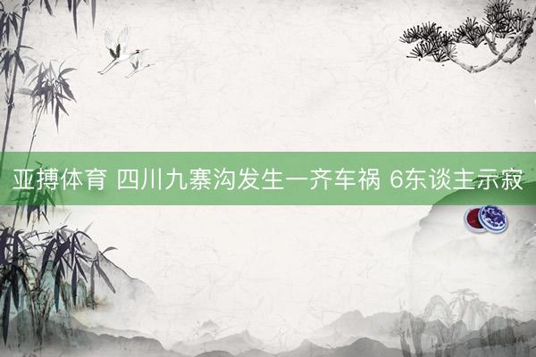 亚搏体育 四川九寨沟发生一齐车祸 6东谈主示寂