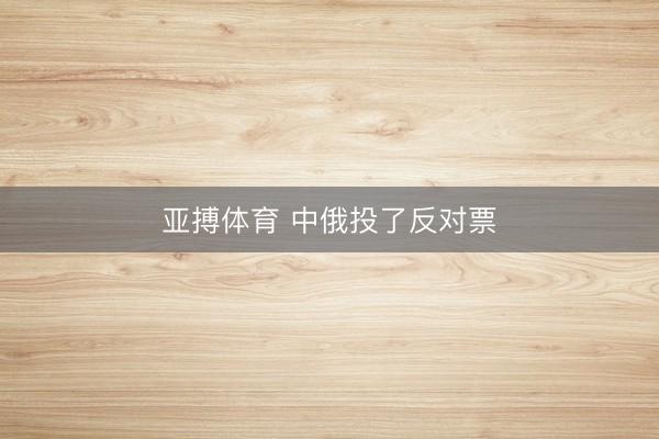 亚搏体育 中俄投了反对票