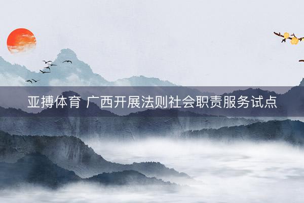 亚搏体育 广西开展法则社会职责服务试点
