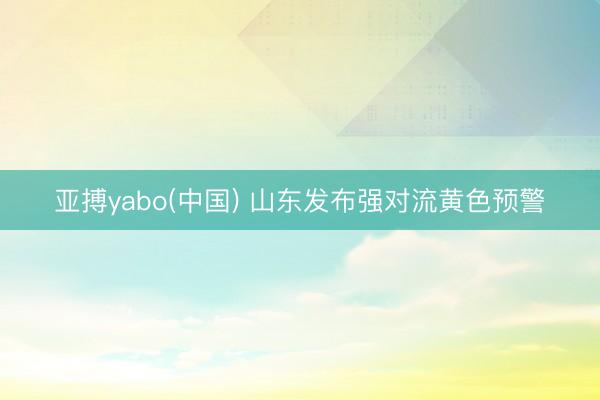 亚搏yabo(中国) 山东发布强对流黄色预警