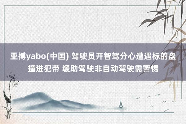 亚搏yabo(中国) 驾驶员开智驾分心遭遇标的盘撞进犯带 缓助驾驶非自动驾驶需警惕